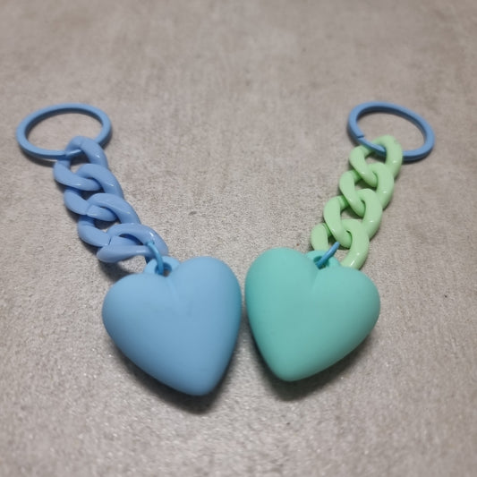 3D matte heart keychain