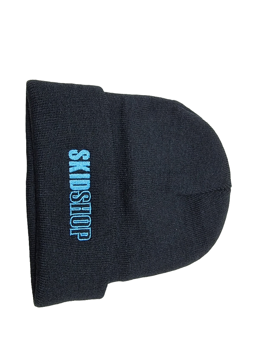 black SKIDSHOP embroidered beanie