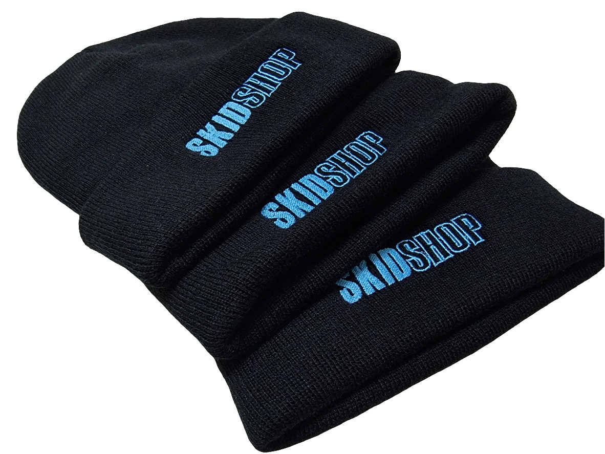 black SKIDSHOP embroidered beanie