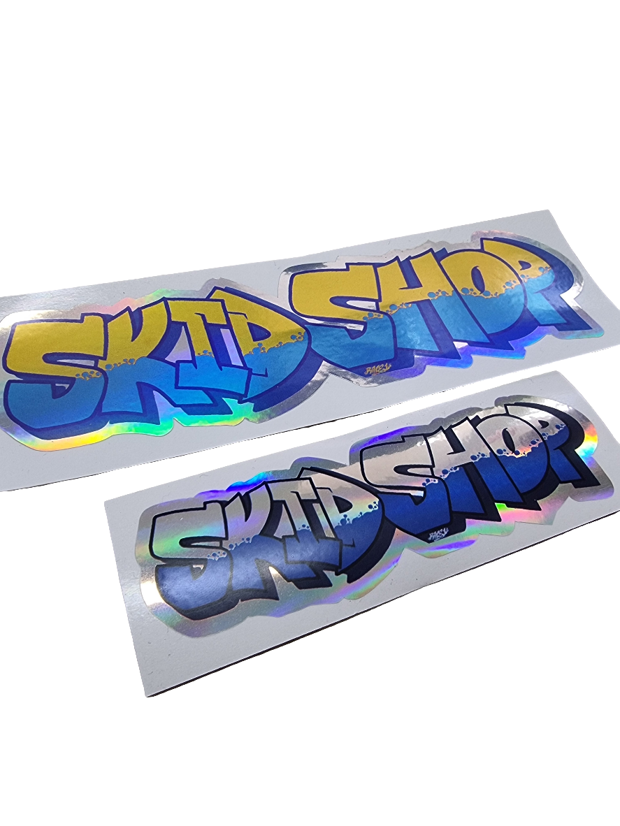 Graffiti Ravel stickers, both designs