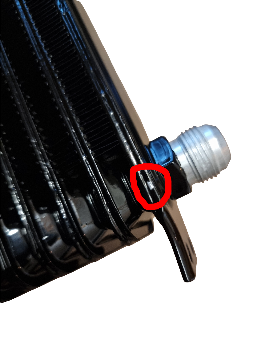 Scratched 13 row oil cooler
