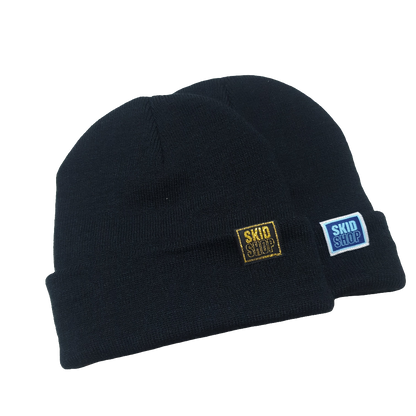 black SKIDSHOP reversible beanie