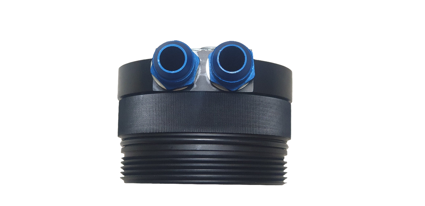 M54 oil filter cap with oilcooler outlets