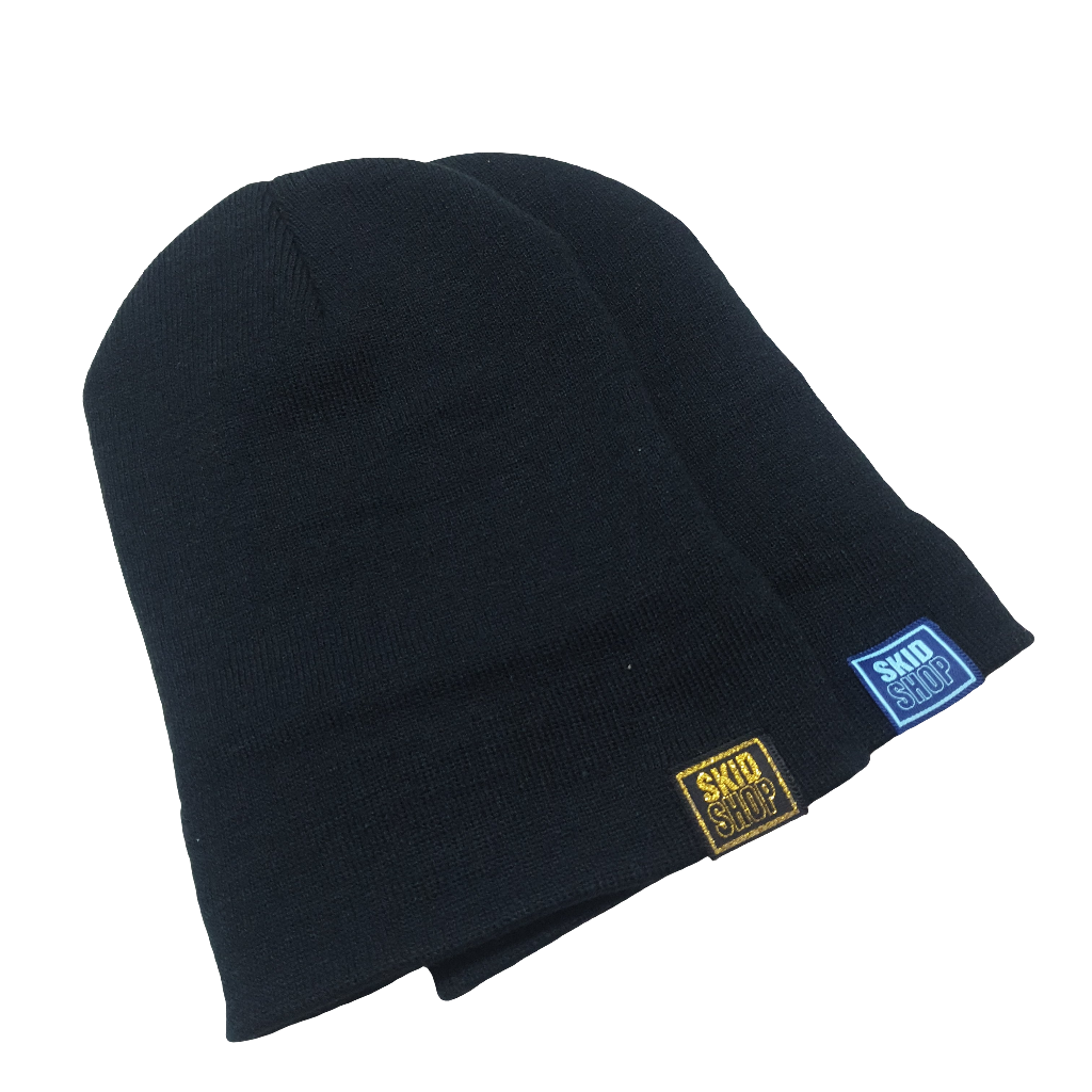 black SKIDSHOP reversible beanie