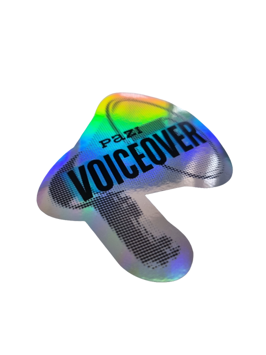 PAZI VOICEOVER holographic slap sticker