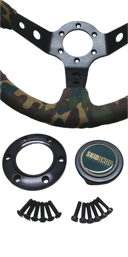 SkidShop Suede Camo steering wheel