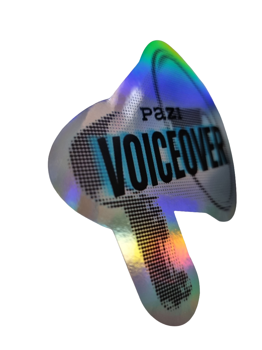 PAZI VOICEOVER holographic slap sticker