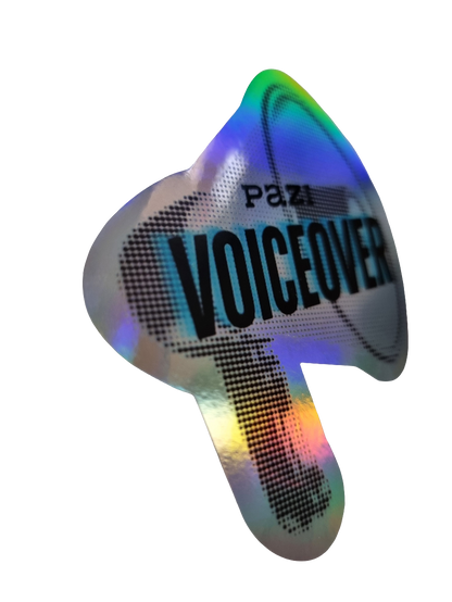 PAZI VOICEOVER holographic slap sticker