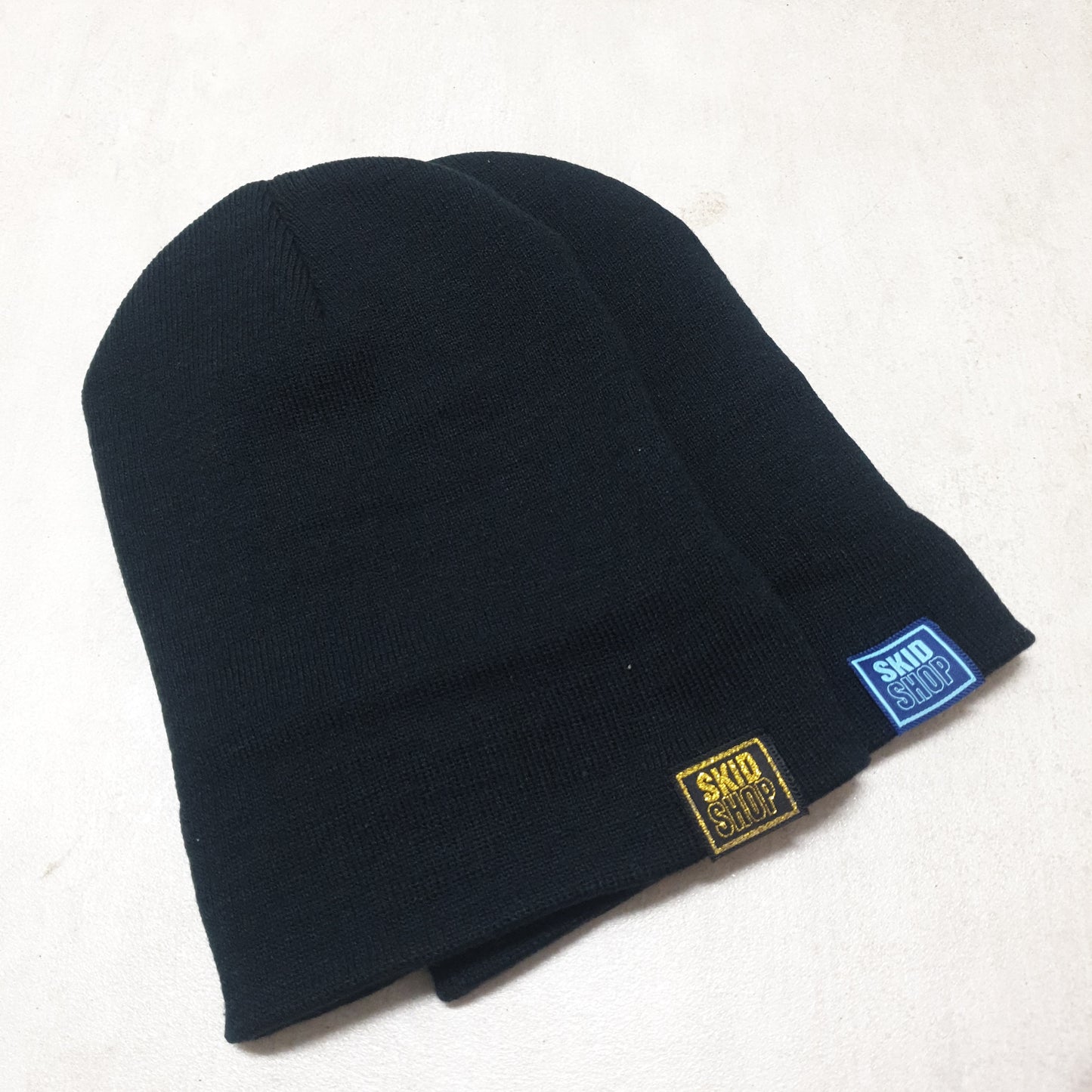 black SKIDSHOP reversible beanie