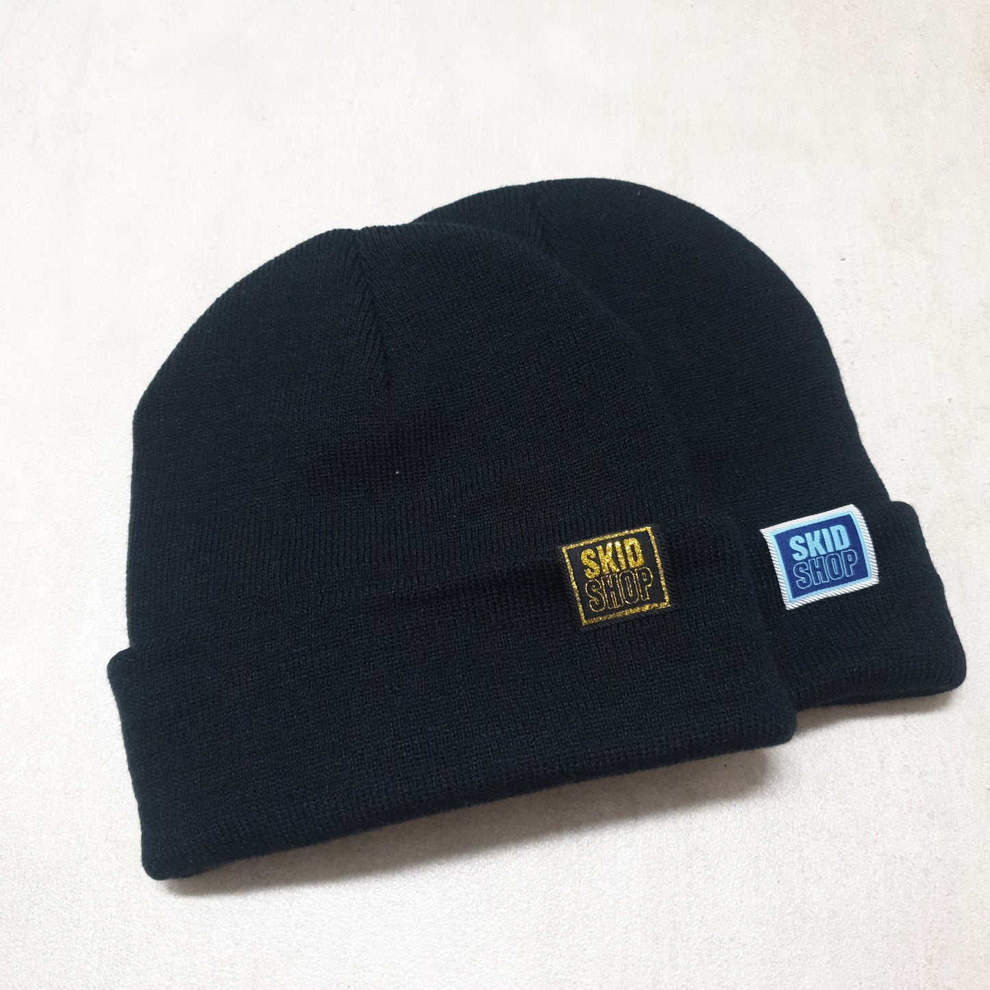 black SKIDSHOP reversible beanie