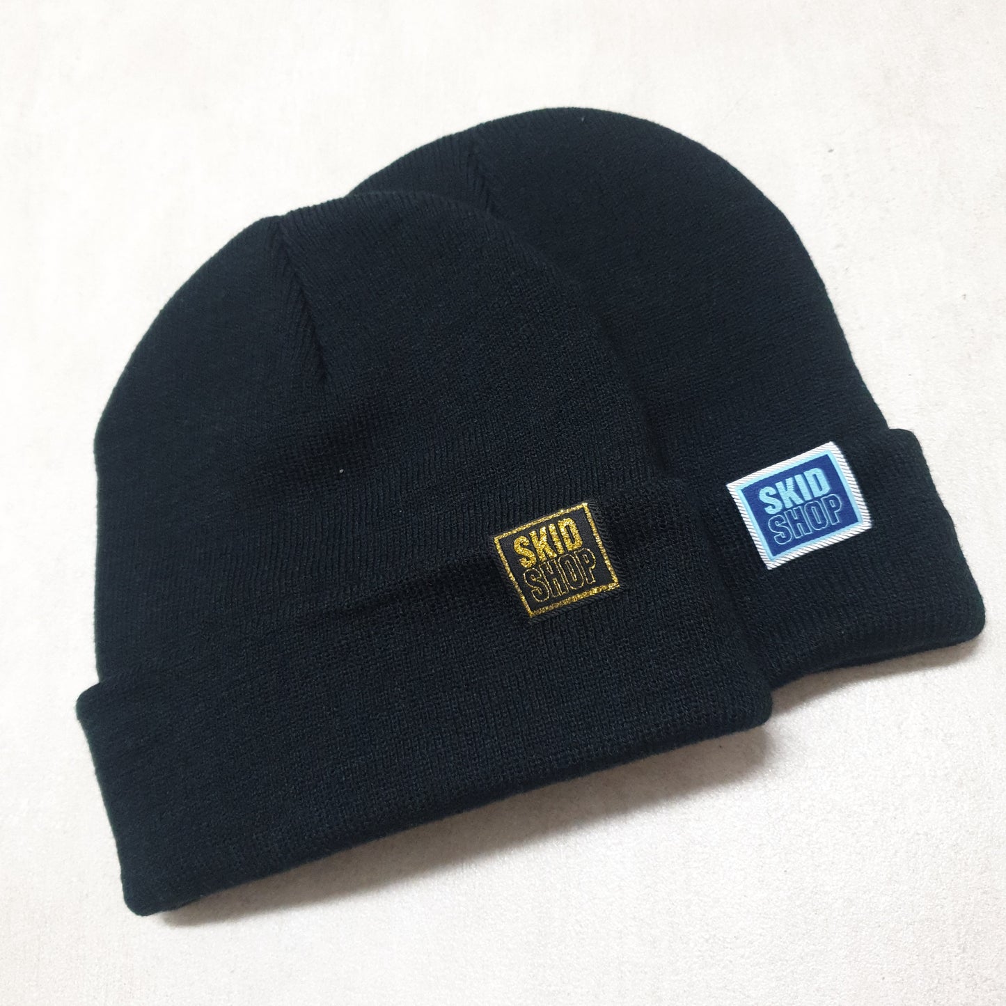 black SKIDSHOP reversible beanie