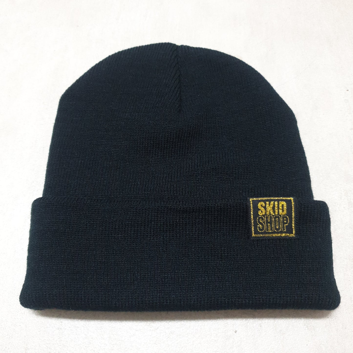 black SKIDSHOP reversible beanie