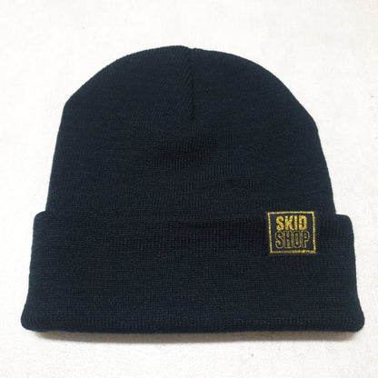 black SKIDSHOP reversible beanie