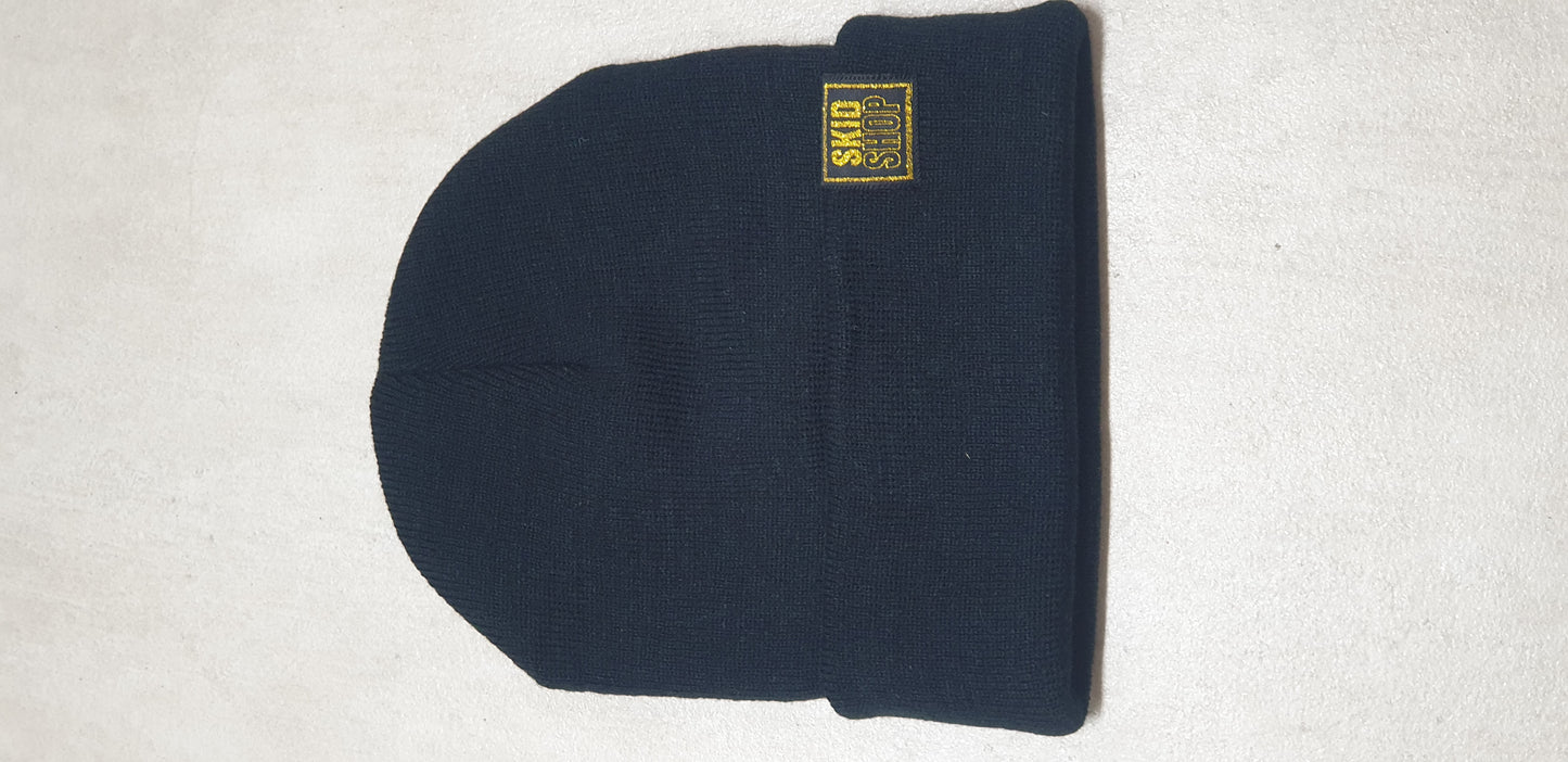 black SKIDSHOP reversible beanie