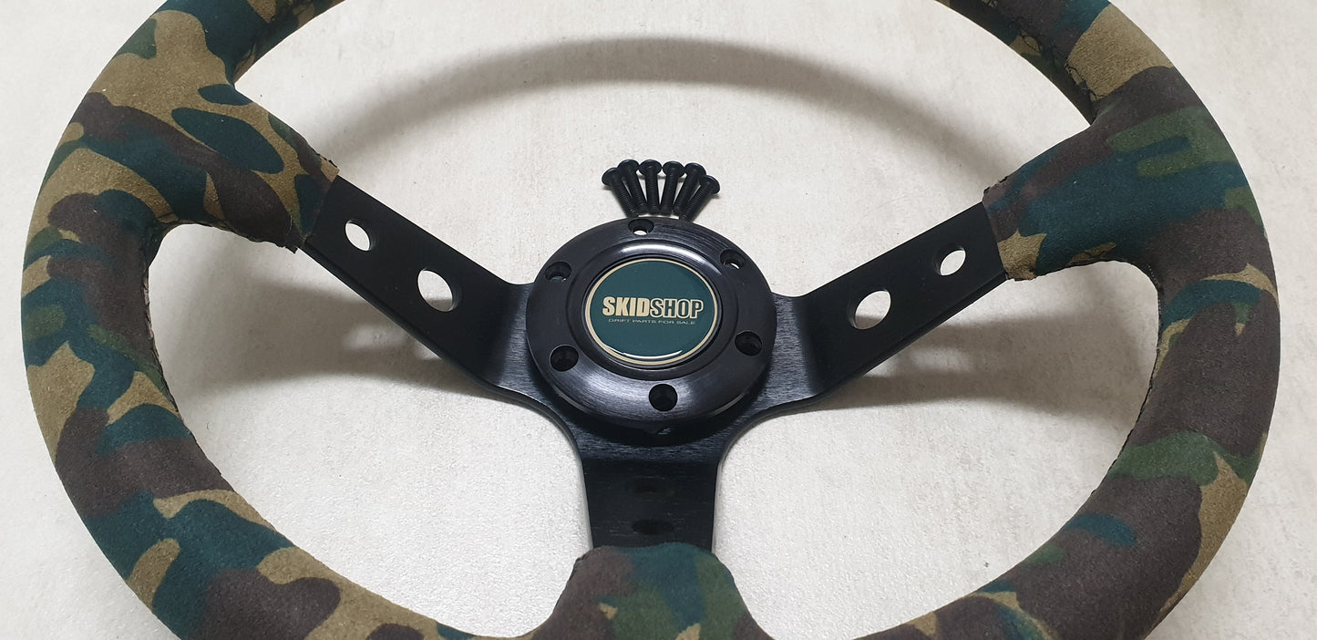 SkidShop Suede Camo steering wheel