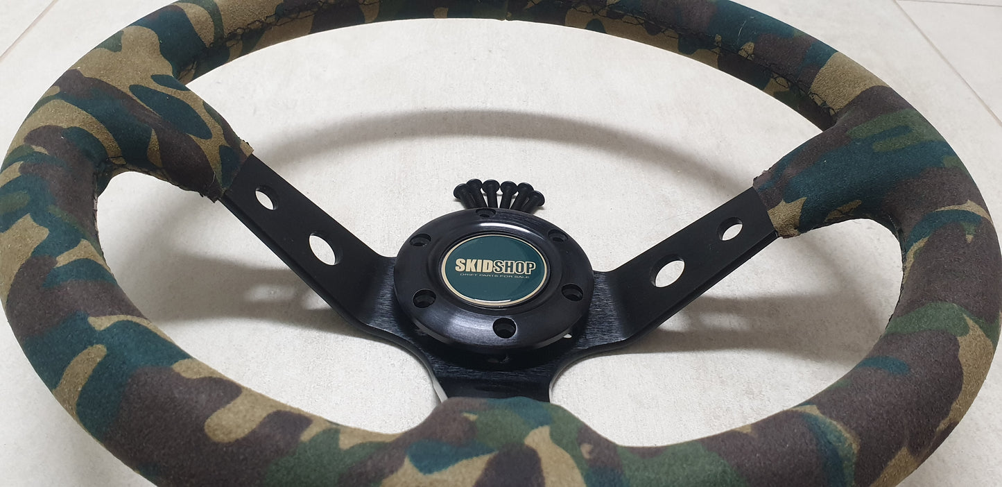 SkidShop Suede Camo steering wheel