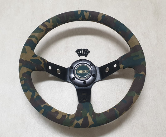 SkidShop Suede Camo steering wheel