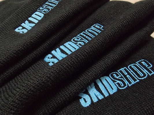 black SKIDSHOP embroidered beanie